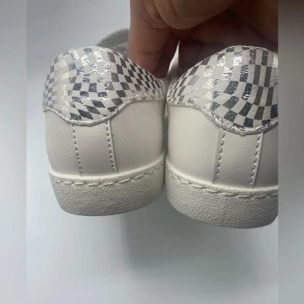 Vintage Havana Carla Glitter shoelaces silver star with checkered design Size 8